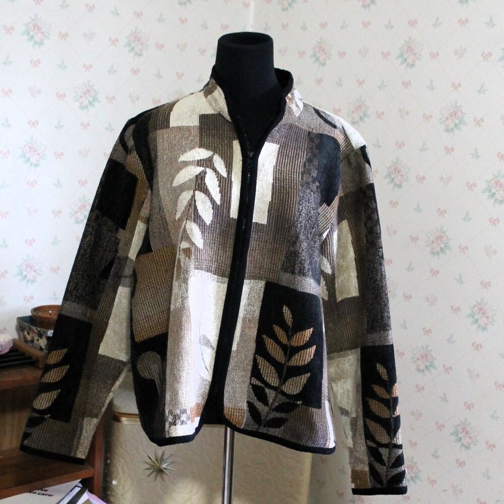 Coldwater Creek Tapestry Autumn Leaves Jacket, Blazer, XL